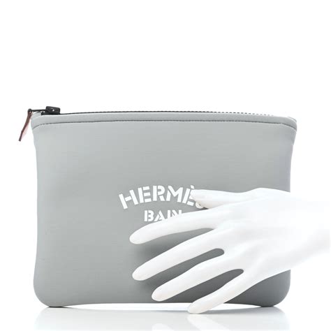 neobain hermes|HERMES Neoprene Small Neobain Case Acier.